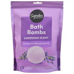 Signature Select/care Bath Bombs Lavender Scented 5 Count - 2 Oz.