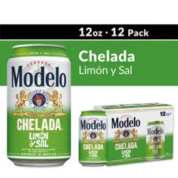 Modelo Chelada Limon Y Sal Mexican Import Flavored Beer 3.5% Abv Can - 12-12 Fl. Oz.