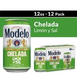Modelo Chelada Limon Y Sal Mexican Import Flavored Beer 3.5% Abv Can - 12-12 Fl. Oz.