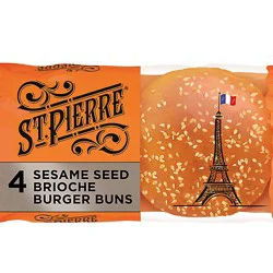 St Pierre Sesame Seed Brioche Burger Buns 4 - 8.8 Oz