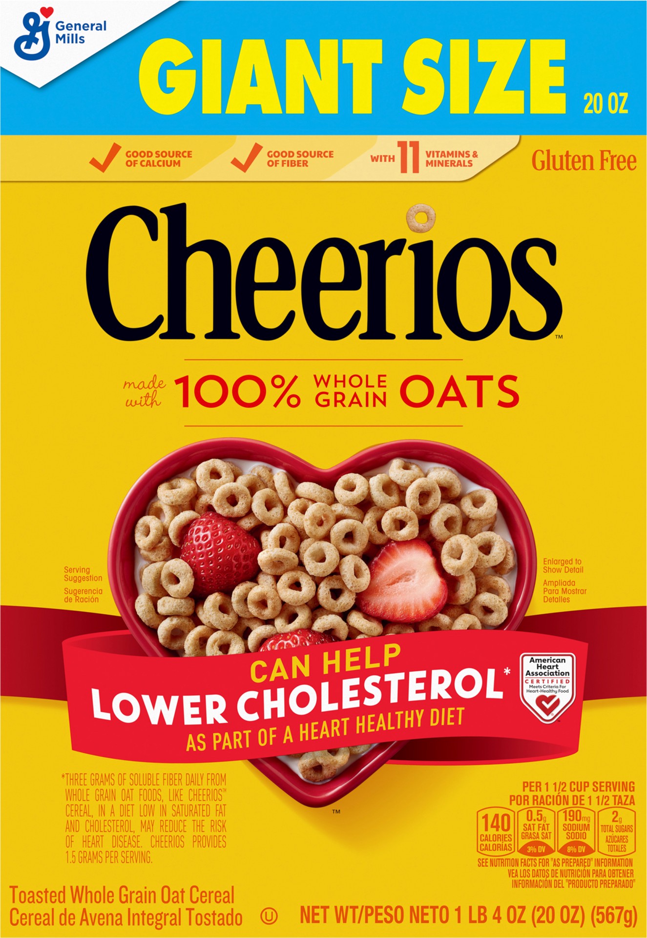 slide 8 of 11, Gmills Cheerios Tstd Whl Grn Oat Cereal Family Sz - 20 Oz, 20 oz