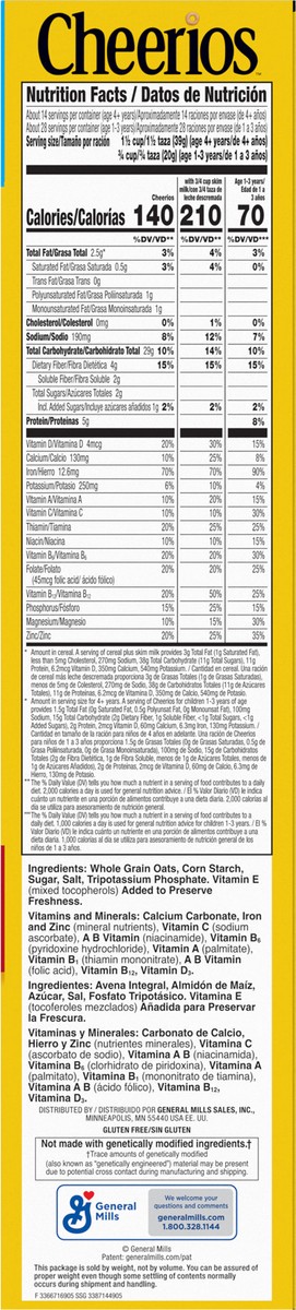 slide 3 of 11, Gmills Cheerios Tstd Whl Grn Oat Cereal Family Sz - 20 Oz, 20 oz