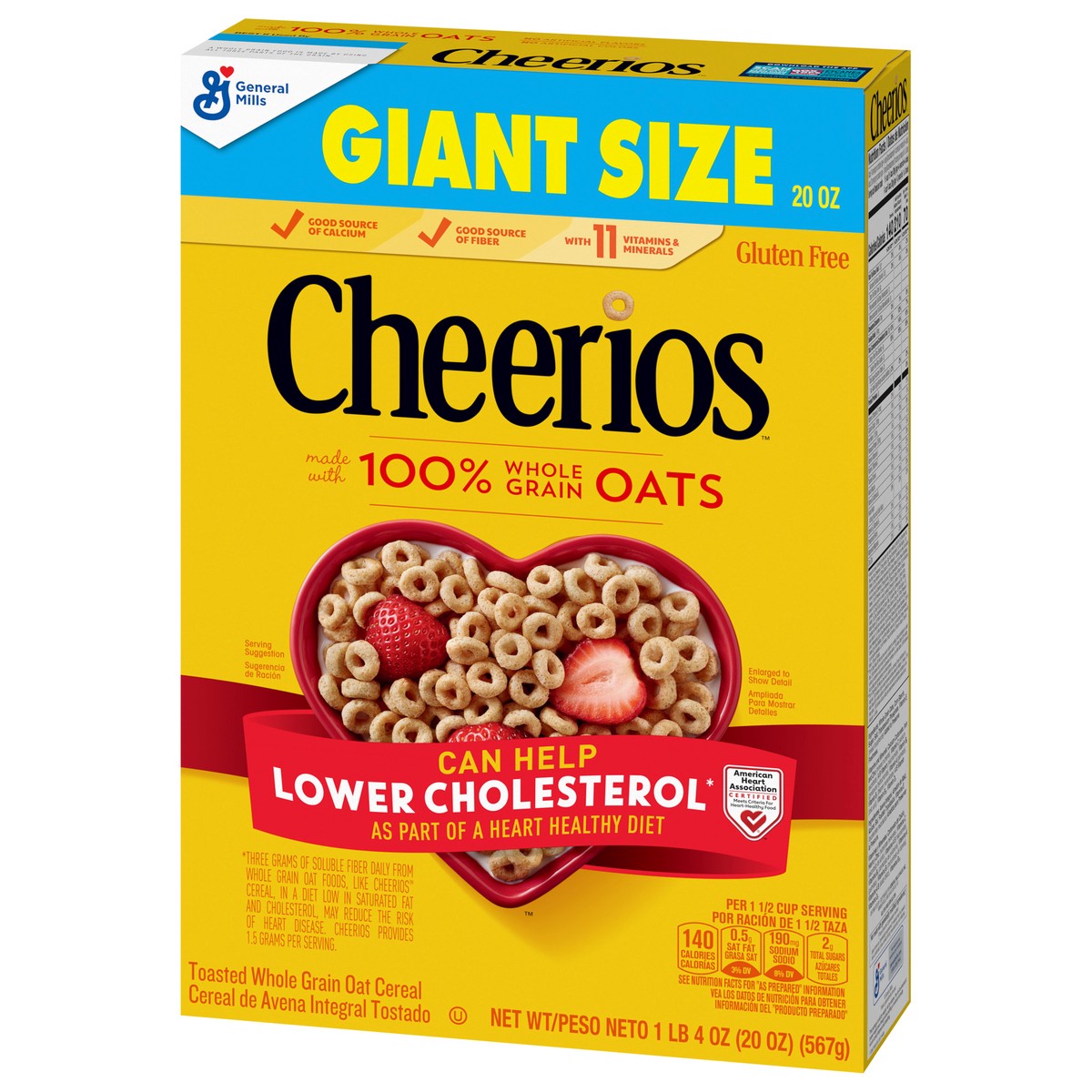 slide 11 of 11, Gmills Cheerios Tstd Whl Grn Oat Cereal Family Sz - 20 Oz, 20 oz