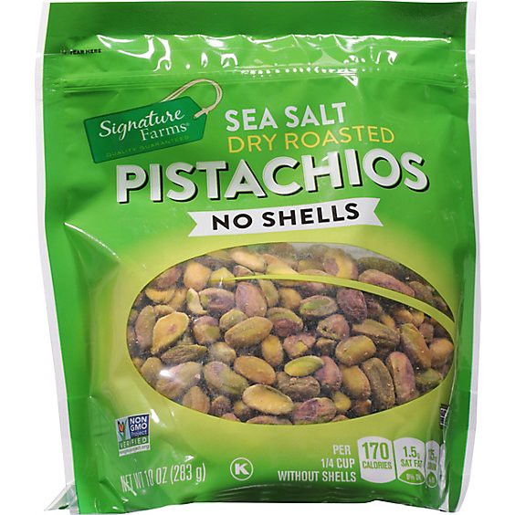 slide 1 of 1, Signature Select/farms Roasted And Salted Shelled Pistachios - 10 Oz, 10 oz