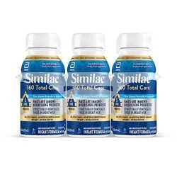 Similac 360 Total Care Ready To Feed Milk-Based Infant Formula With Iron Bottles Multipack - 6-8 Fl. Oz.