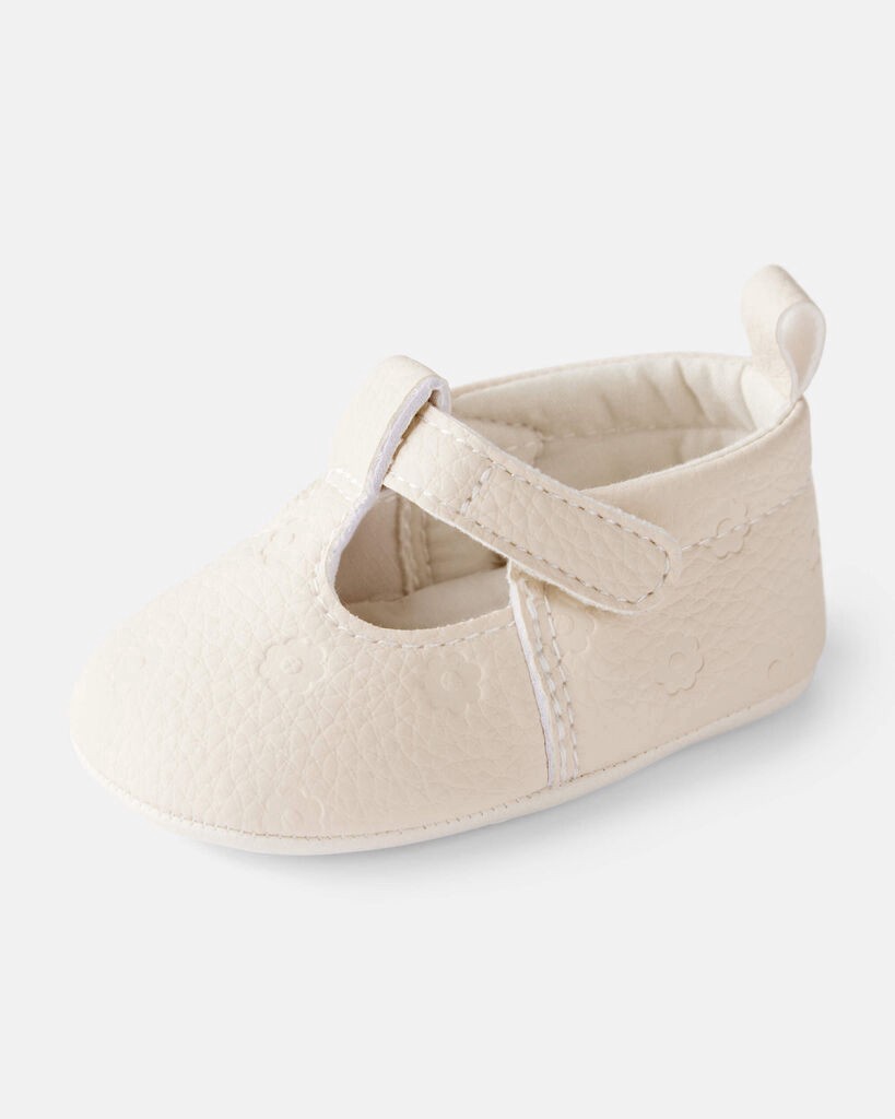 slide 6 of 6, Carter's Baby Girl Flower Mary Jane Shoes - Cream Cream 3, 1 ct