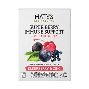 slide 1 of 1, Maty's All Natural Super Berry Immune Support Single Powder Packets, 15 Ct, 15 ct