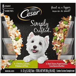 Cesar Simply Crafted Chicken And Beef Topper Adult Wet Dog Food Variety Pack - 8-1.3 Oz