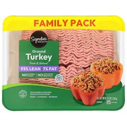 Signature Select 93% Lean 7% Fat Ground Turkey Family Pack - 3 Ct 1 Lb - 48oz