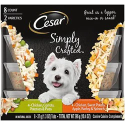 Cesar Simply Crafted Chicken & Potatoes/chicken Sweet Potato Adult Wet Dog Food Topper - 8-1.3 Oz