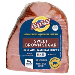 Hatfield Boneless Brown Sugar Pre-Sliced Ham Natural Juice Quarter - 24 Oz