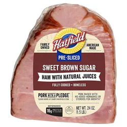 Hatfield Boneless Brown Sugar Pre-Sliced Ham Natural Juice Quarter - 24 Oz