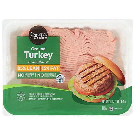 slide 1 of 1, Signature Select 85% Lean 15% Fat Ground Turkey - 16 Oz, 16 oz