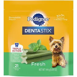 Pedigree Dentastix Fresh Flavor Adult Toy/small Dog Dental Chew Dog Treats 21 Count - 5.08 Oz