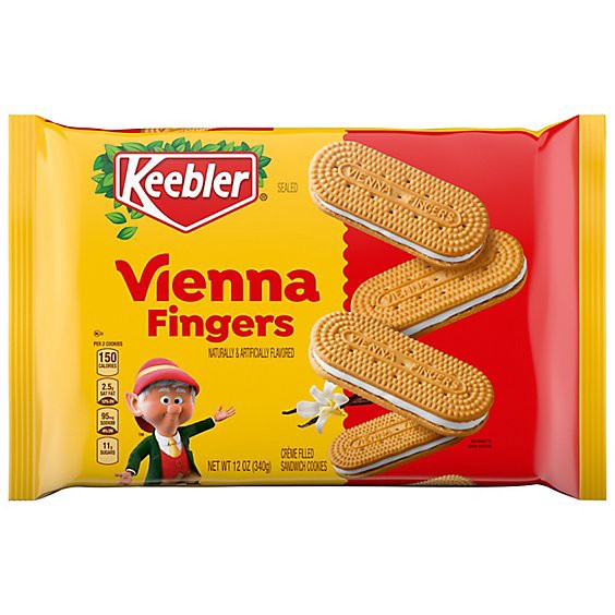 slide 1 of 7, Keebler Vienna Fingers Sandwich Cookies With Crème Filling - 12 Oz, 12 oz