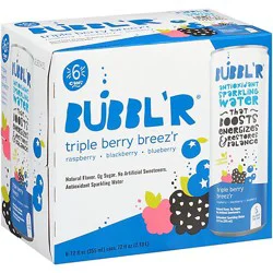 Bubbl'r Sparkling Water Triple Berry Breez'r - 6-12 Fz
