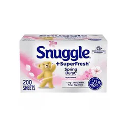Snuggle Superfresh Spring Burst Fabric Softener Dryer Sheets - 200 Count
