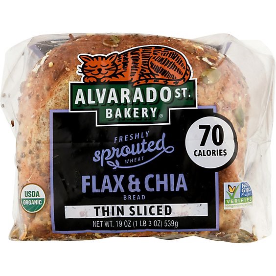 slide 1 of 12, Alvarado Street Bread Sprouted Flax Chia Thin Sliced - 19 Oz, 19 oz