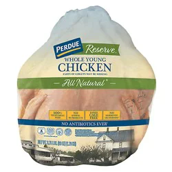 Perdue Reserve Whole Young Chicken No Antibiotics Ever In Vacuum Sealed Bag - 3.75 Lbs