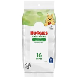 Huggies Natural Care Unscented Sensitive Baby Wipes Soft Pack 16 Wipes Total - Each