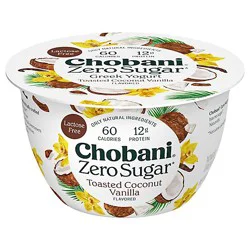 Chobani With Zero Sugar Toasted Coconut Vanilla - 5.3 Oz