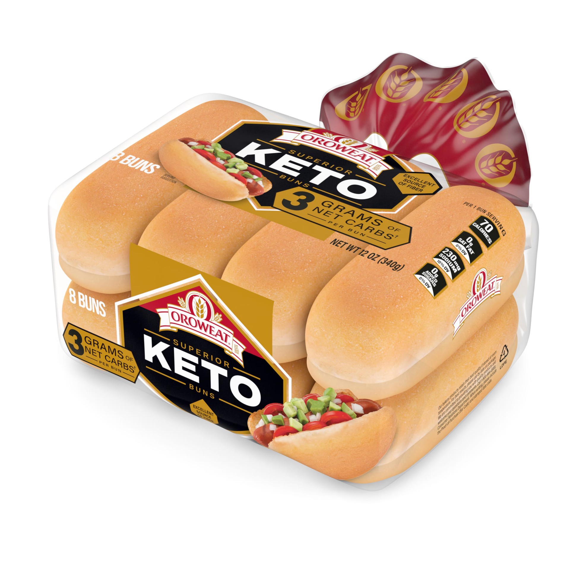 slide 4 of 5, Oroweat Keto Hotdog Buns - 12 Oz, 12 oz