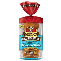Canyon Bakehouse Brioche-Style Sweet Gluten Free Brioche Dinner Rolls Fresh 6 Count - 14 Oz