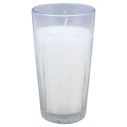 Drinking Glass Candle Clear White Wax - Ea