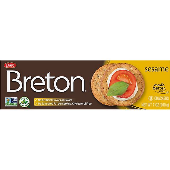 slide 1 of 12, Dare Cracker Breton Sesame - 7 Oz, 7 oz
