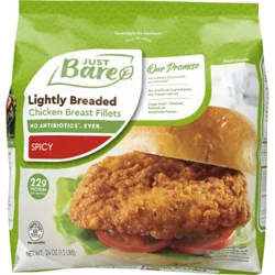Just Bare Lightly Breaded Spicy Chicken Breast Fillets - 24 Oz