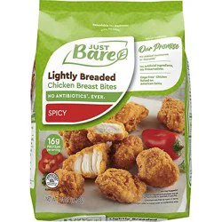 Just Bare Lightly Breaded Spicy Chicken Breast Bites - 24 Oz