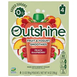 Outshine Smoothie Raspberry Peach - 4-3.5 Oz