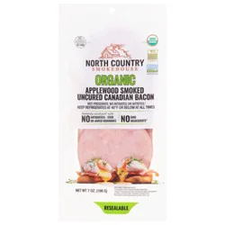 North Country Smokehouse Organic Applewood Smoked Uncured Canadian Bacon - 7 Oz