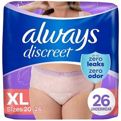 Always Discreet Underwear Wmn Sz Xl - 26 Ct
