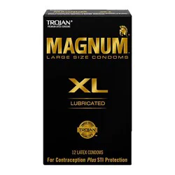 Trojan Magnum Xl Large Size Lubricated Condoms - 12 Count