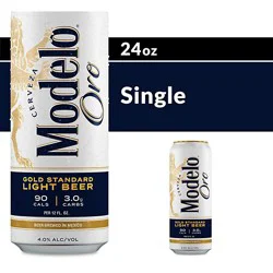 Modelo Oro Mexican Lager Light Beer 4.0% Abv Can - 24 Fl. Oz.