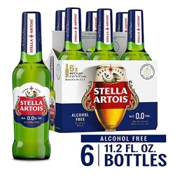 Stella Artois 0.0 Non Alcoholic Beer Bottles - 6-11.2 Oz