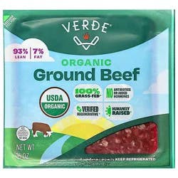 Verde Farms 93/7 Lean Grass Fed Free Range Ground Beef - 16 Oz