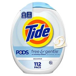 Tide Lq Pods Free & Gentle Tub - 112 Ct