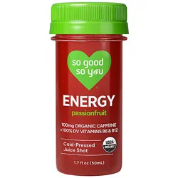 So Good So You Organic Energy Passionfruit Juice Shot - 1.7 Fl. Oz.