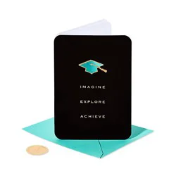 Papyrus Embossed Mortar Board Graduation Card - Each