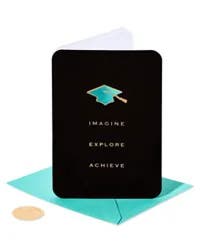 Papyrus Embossed Mortar Board Graduation Card - Each