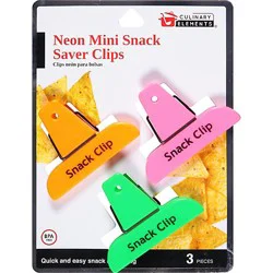 Neon Sm 3ct Bag Clips - Ea