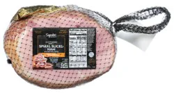 Signature Select Ham Honey Cured Natural Juice Spiral - Weight Between 8-10 Lb
