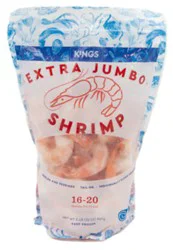 Kings Cooked Shrimp 16-20 Count Tail On Previously Frozen - 1 Lb