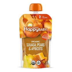 Happy Baby Organics Stage 2 Squash Pear Apricot - 4 Oz