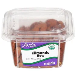 Ava Organic Almonds Raw - 8 Oz