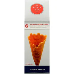 Konery French Vanilla Waffle Cones - 4.5 Oz