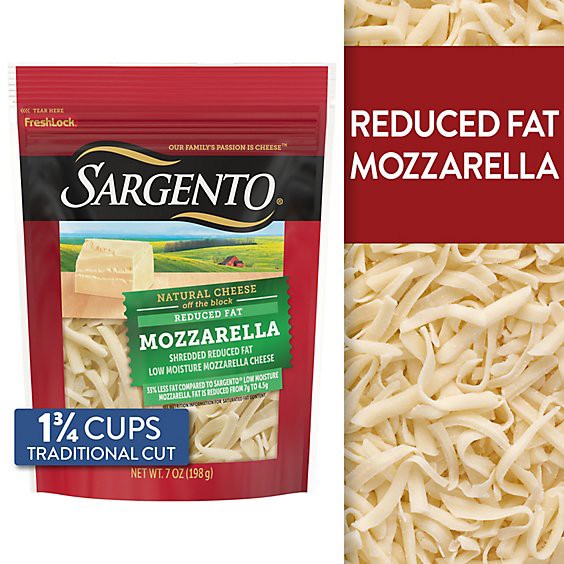 slide 1 of 8, Sargento Shredded Reduced Fat Mozzarella Natural Cheese - 7 Oz, 7 oz