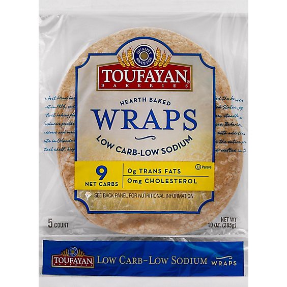 slide 1 of 4, Toufayan Wraps-Low Carb - 10 Oz, 10 oz